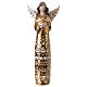 Golden praying angel with geometric motifs in stylized resin 30 cm s1