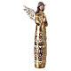 Golden praying angel with geometric motifs in stylized resin 30 cm s4