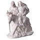 Sainte Famille avec âne statue porcelaine blanc vieilli 15x15x10 cm s1