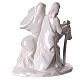 Sainte Famille avec âne statue porcelaine blanc vieilli 15x15x10 cm s4