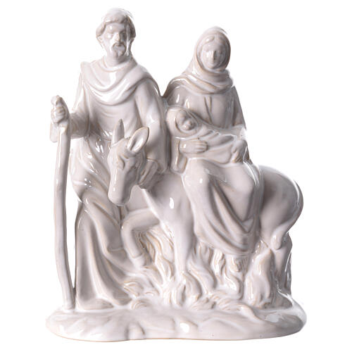 Flight into Egypt, old white porcelain, 8x6x3 in 1