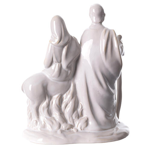 Flight into Egypt, old white porcelain, 8x6x3 in 4