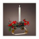 Candle holder with LED candle and Poinsettia flowers s3