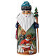 Papá Noel capa azul pintado Rusia 18 cm s1