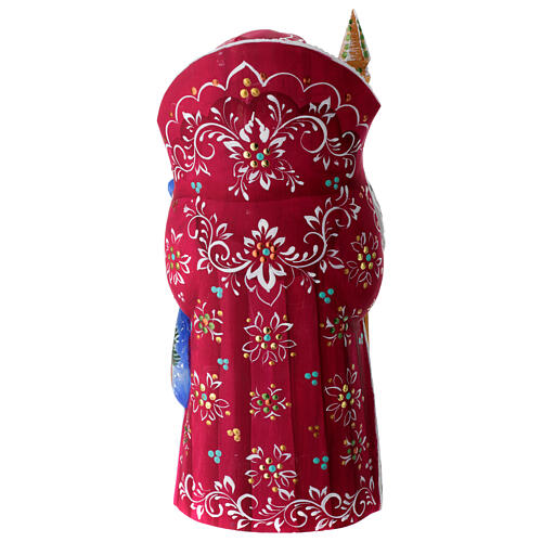 Väterchen Frost mit Darstellung der Gottesmutter und des Jesuskindes, handgeschnitzt, Russland, 18 cm 4