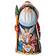 Carved Ded Moroz with Holy Family and angel, 9.5 in s1