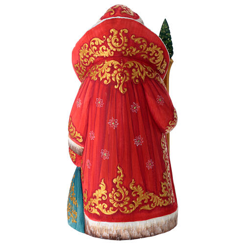 Nonno Gelo intagliato Sacra Famiglia e angelo 24 cm 4