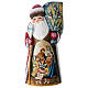 Santa Claus with Nativity Scene, Russian wooden statue, 10 in s1