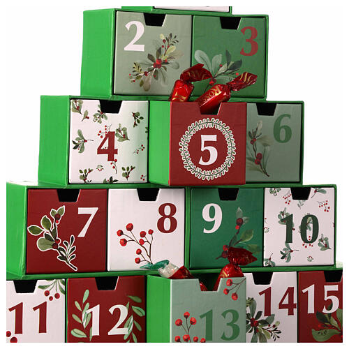 Adventskalender in Form eines Weihnachtsbaums – 45 × 37 cm, Grün 2