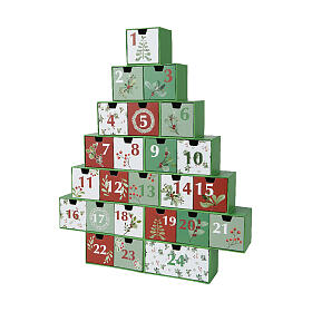 Calendario de Adviento árbol de Navidad 45x35 cm verde