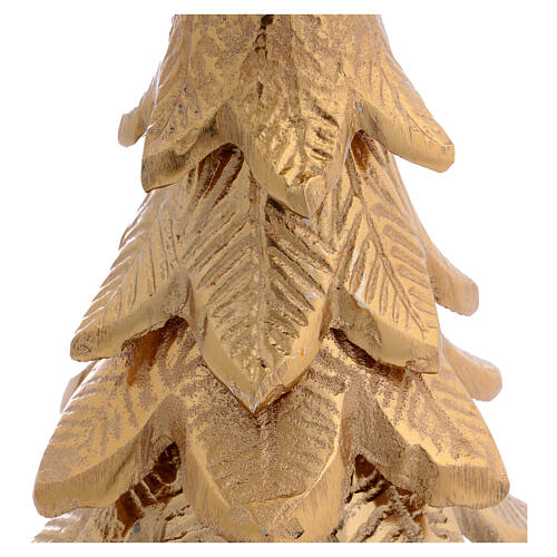 Kerzenhalter in Form eines Weihnachtsbaums, Aluminium goldfarben, 13,3 cm Höhe 3