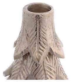 Kerzenhalter in Form eines Weihnachtsbaums, Aluminium silberfarben, 13,3 cm Höhe