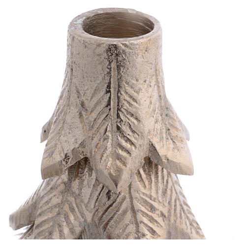 Kerzenhalter in Form eines Weihnachtsbaums, Aluminium silberfarben, 13,3 cm Höhe 2