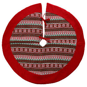 Copribase rotonda albero di Natale diametro 90 cm rossa