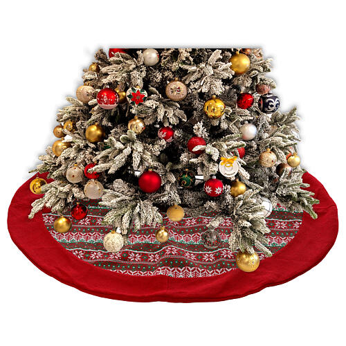 Copribase rotonda albero di Natale diametro 90 cm rossa 2