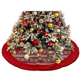 Round Christmas tree base cover diameter 90 cm red