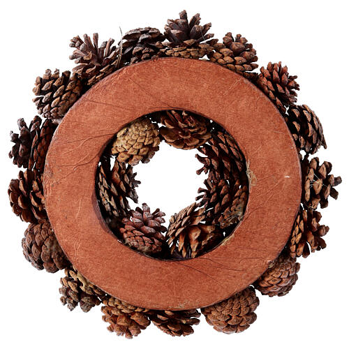 Christmas wreath with silver pinecones and berries, diam. 13 in 5