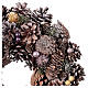 Ghirlanda natalizia diametro 35 cm bacche e pigne argento s2