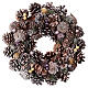 Ghirlanda natalizia diametro 35 cm bacche e pigne argento s1