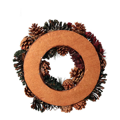 Christmas wreath with pinecones and berries, 14 in 5