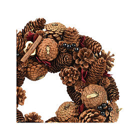 Christmas wreath with glitter pine cones berries 35 cm diameter