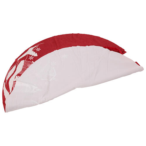 Weihnachtsbaum-Rock, rot mit Winterlandschaft und Häusern, 90 cm 3