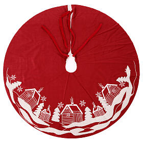 Red Christmas Tree Base Cover 90 cm