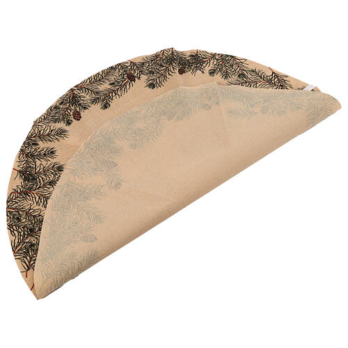 Weihnachtsbaum-Rock, braun mit Tannenzapfen, 90 cm 3