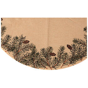 Brown Tree Skirt with Pine Cones 90 cm