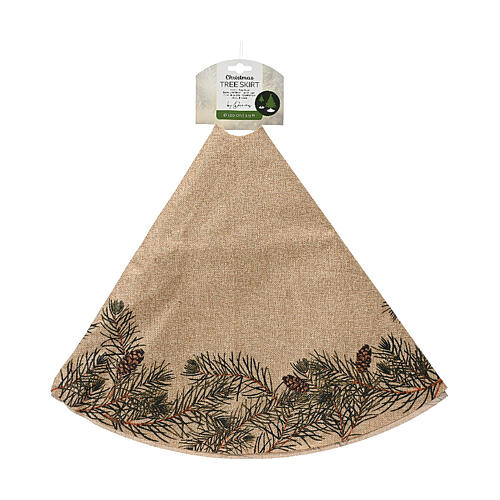 Brown Tree Skirt with Pine Cones 90 cm 4