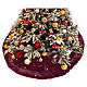 Cache-pied sapin de Noël bordeaux broderies étoiles 90 cm s2
