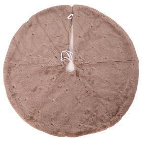 Copribase albero pelliccia ricami stelle grigio 90 cm