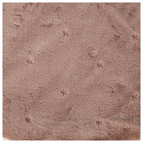 Copribase albero pelliccia ricami stelle grigio 90 cm