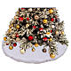 Christmas tree base cover, white fabric with silver star pattern, 35 in s2