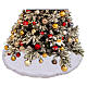 Copribase albero di Natale bianco ricami stelle argento 90 cm  s2
