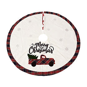 Weihnachtsbaum-Rock aus Baumwolle, dekoriert, 120 cm