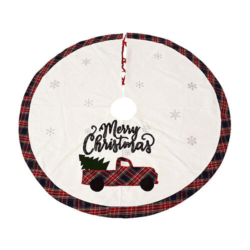 Weihnachtsbaum-Rock aus Baumwolle, dekoriert, 120 cm 1