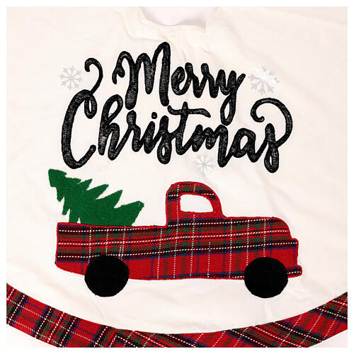 Weihnachtsbaum-Rock aus Baumwolle, dekoriert, 120 cm 2