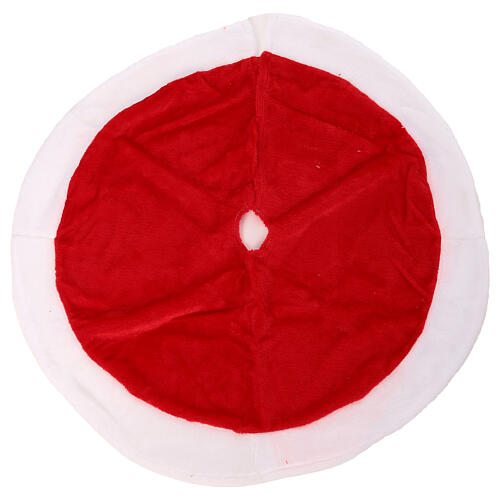 White and red Christmas tree base cover 85 cm 1