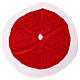 White and red Christmas tree base cover 85 cm s1