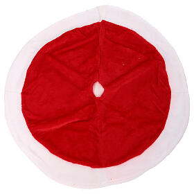 White and Red Christmas Tree Skirt Base Cover, 85 cm