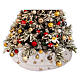 Copribase albero poliestere bianco ricami oro stelle 85 cm s2