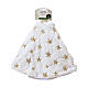 Copribase albero poliestere bianco ricami oro stelle 85 cm s5