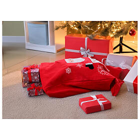 Santa Claus red gift sack in polyester 65x50