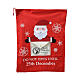 Santa Claus red gift sack in polyester 65x50 s2