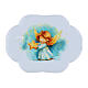 Shaped magnetic souvenir of porcelain resin with an angel, 2.5x1.8 in s1