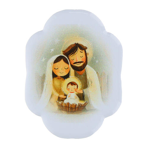 Holy Family magnet in porcelain resin, 4.5x6 cm 1