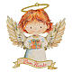 Christmas tree decoration: angel holding a gift, 6x6.5 in s1