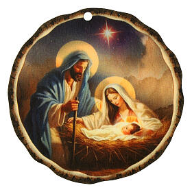 Christmas tree decoration: Holy Family, 3.5x3.5 in