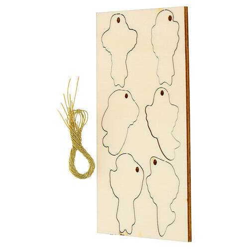 Anhänger aus Pappelholz mit Engelsdarstellungen, 13×8,5 cm 2